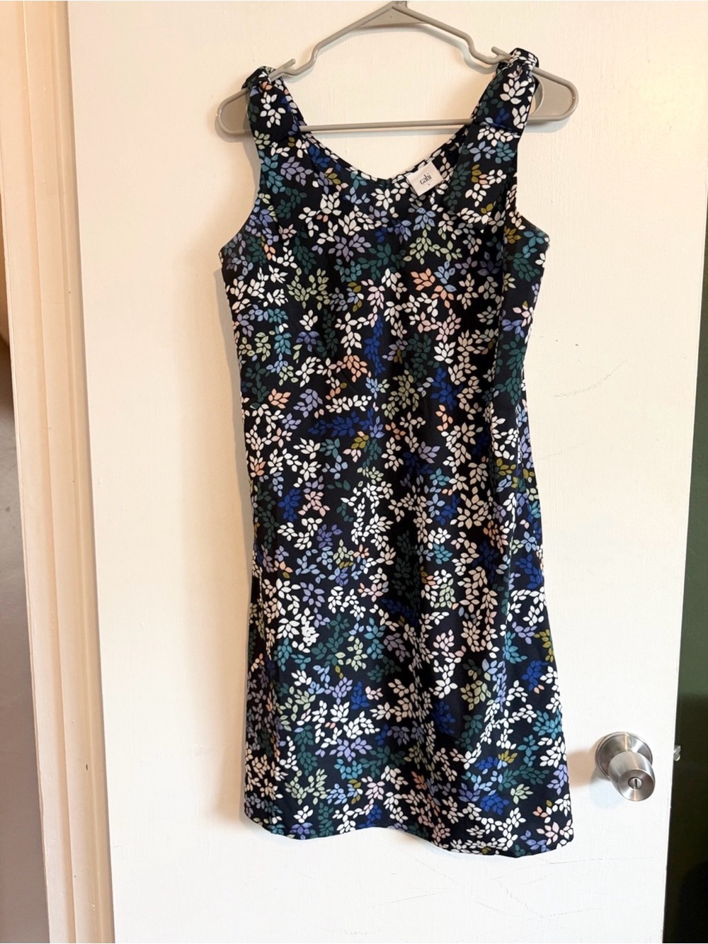 CAbi style #5619 blue floral Cinco Printed Shift mini Dress size small